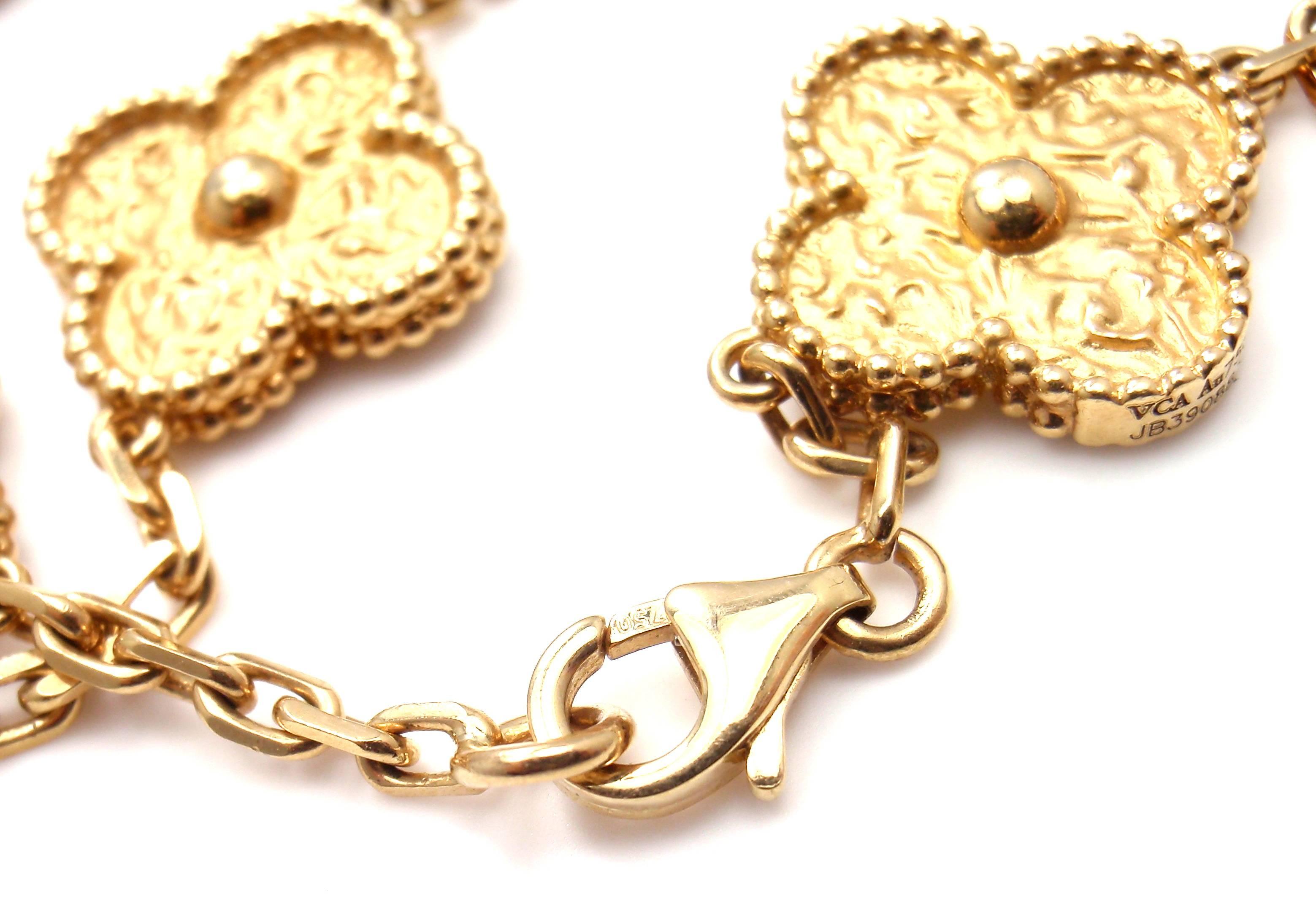 Van Cleef & Arpels Vintage Alhambra Gold 20 Motif Necklace 3