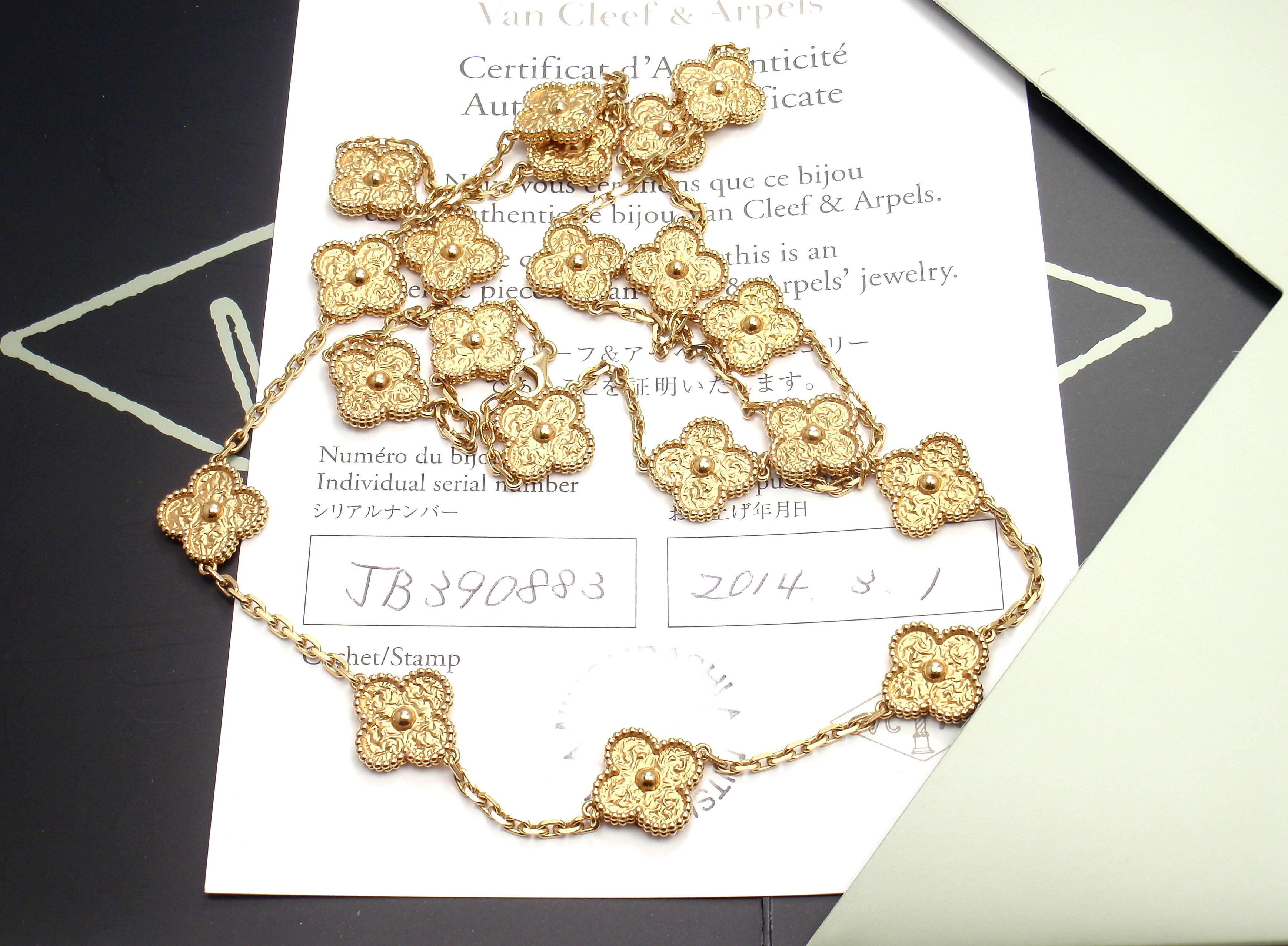 Van Cleef & Arpels Vintage Alhambra Gold 20 Motif Necklace 5