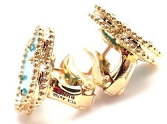 Van Cleef & Arpels Vintage Alhambra Türkis Gelbgold Ohrringe