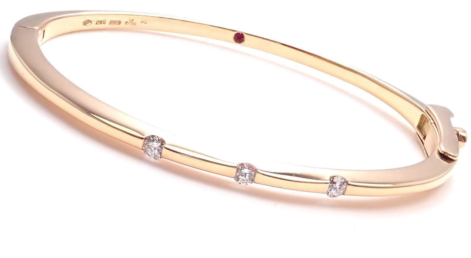 Roberto Coin Classica Parisienne Diamond Yellow Gold Bangle Bracelet 2