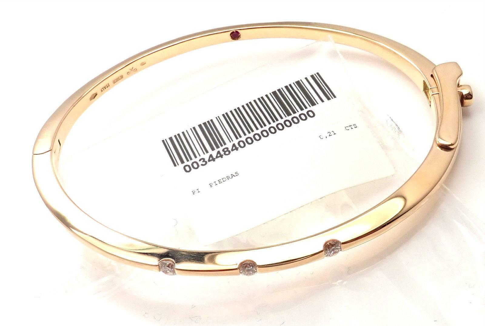 Roberto Coin Classica Parisienne Diamond Yellow Gold Bangle Bracelet 4