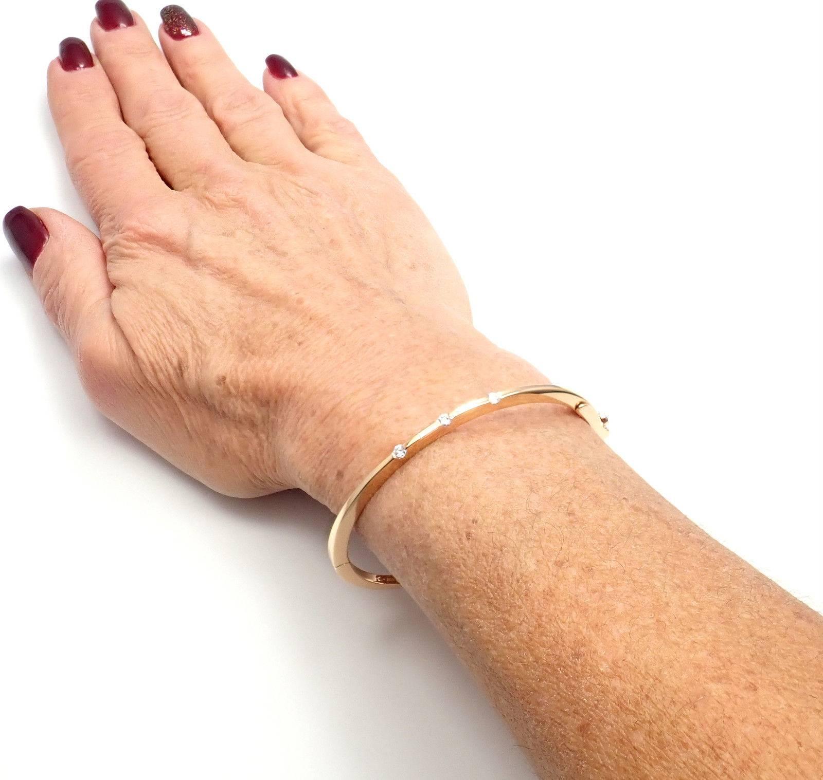 Roberto Coin Classica Parisienne Diamond Yellow Gold Bangle Bracelet 3