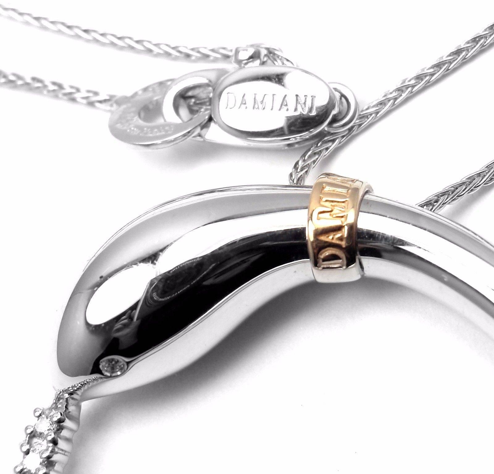 Damiani Infinito Diamond Snake White Gold Pendant Necklace For Sale 1