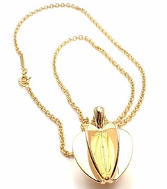 Cartier Double C Apple Heart Yellow Gold Pendant Chain Necklace