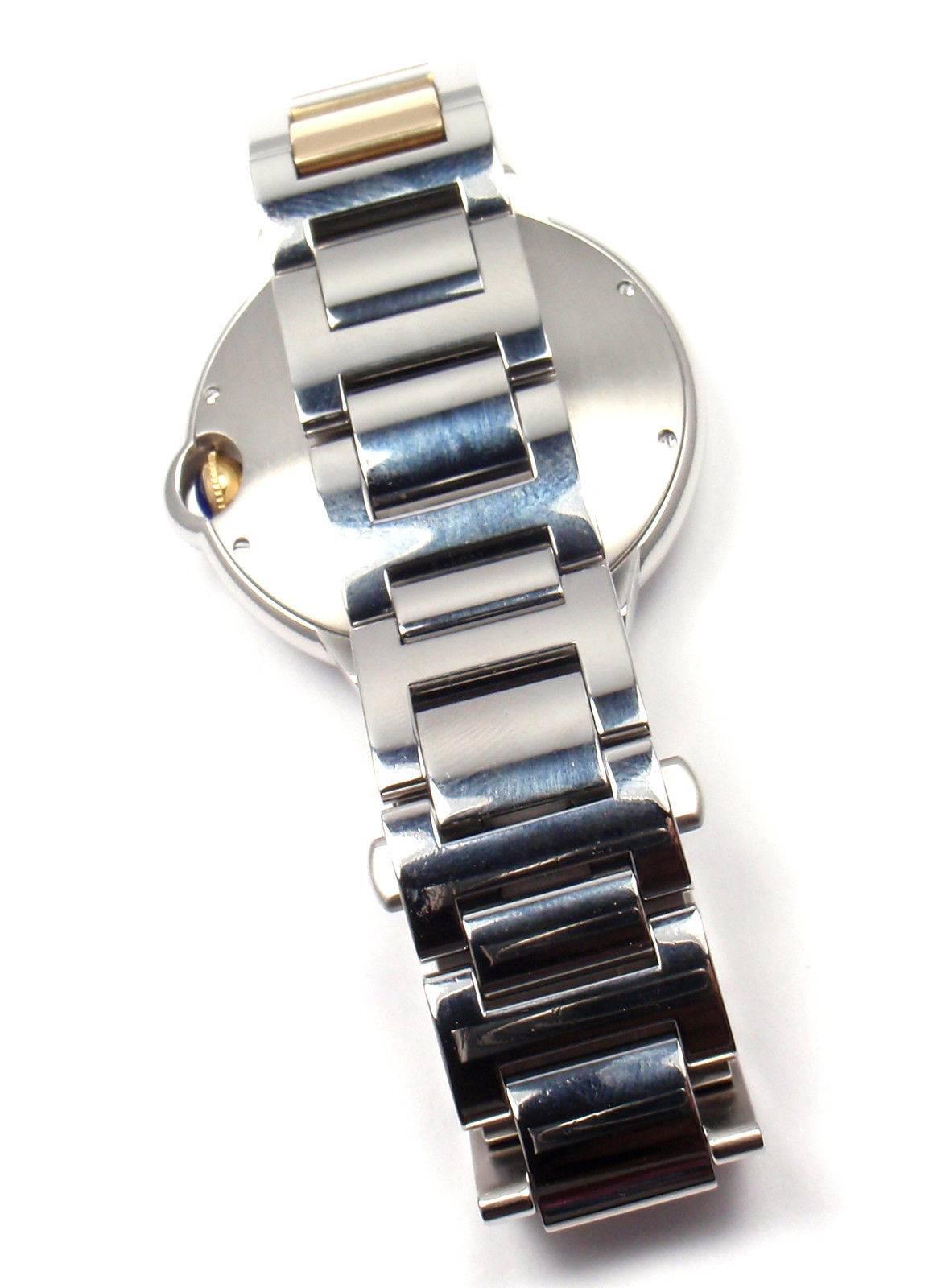 Cartier Yellow Gold Stainless Steel Ballon Bleu Automatic Wristwatch Ref 3001 In New Condition In Southampton, PA