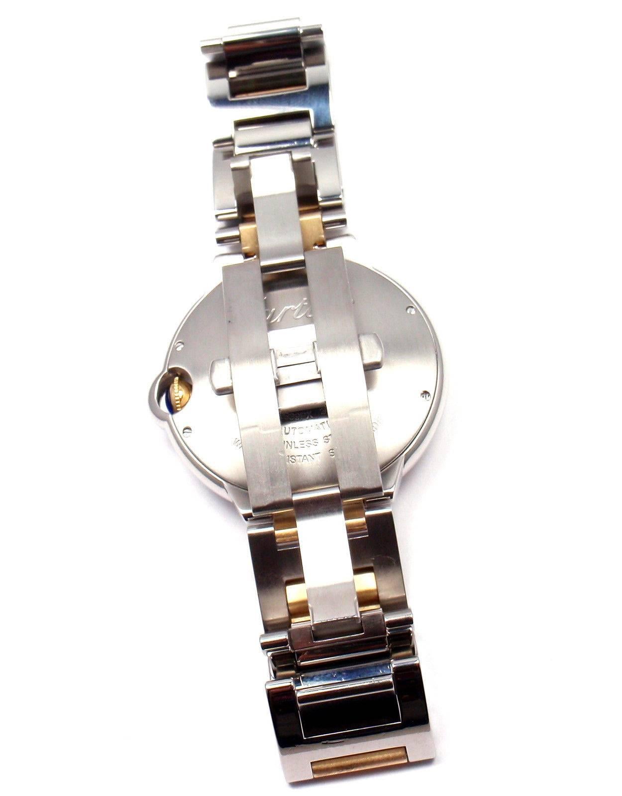 Cartier Yellow Gold Stainless Steel Ballon Bleu Automatic Wristwatch Ref 3001 2