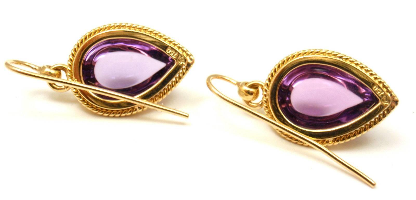 Temple St. Clair Chinese Bead Amethyst Yellow Gold Earrings 3