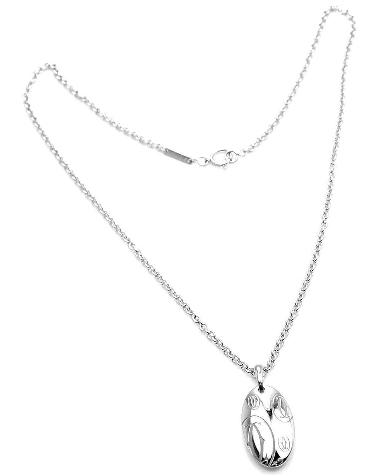 Cartier Happy Birthday Double C White Gold Charm Pendant Necklace at ...