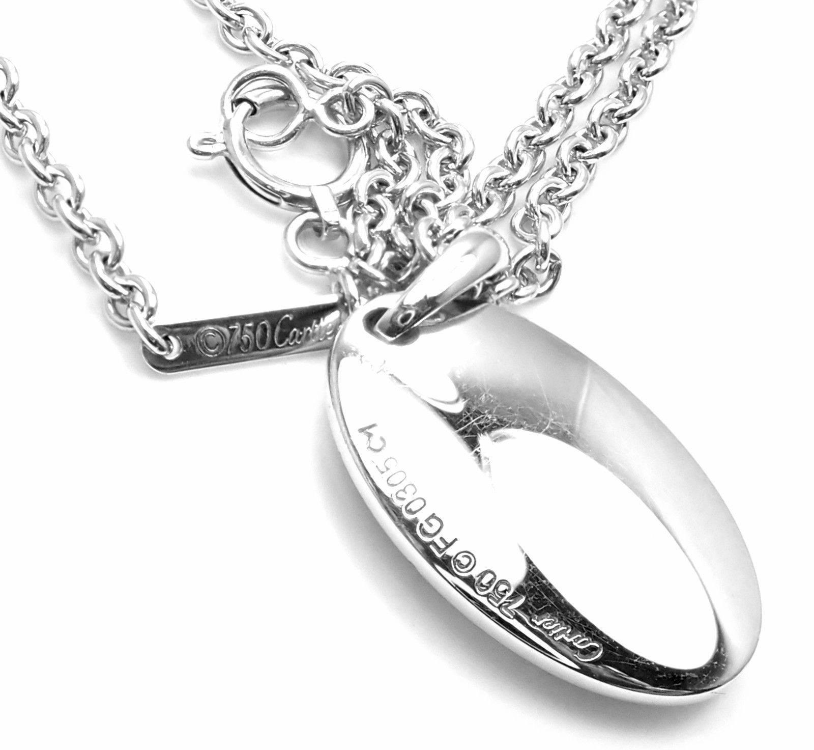 Cartier Happy Birthday Double C White Gold Charm Pendant Necklace 1