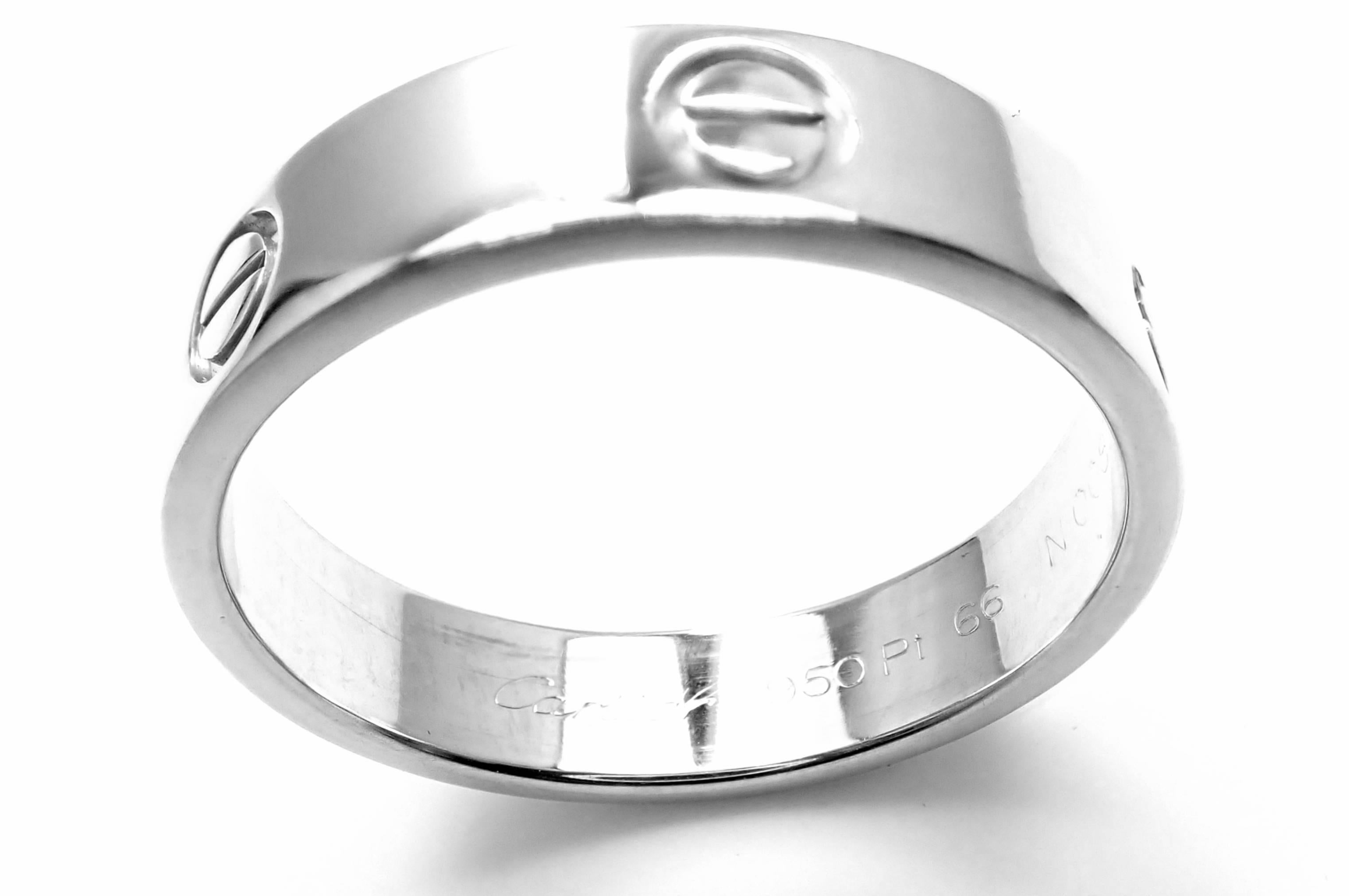 Women's or Men's Cartier Love Platinum Band Ring