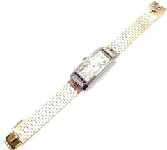 Longines Platinum Yellow Gold Diamond Ruby manual Wristwatch