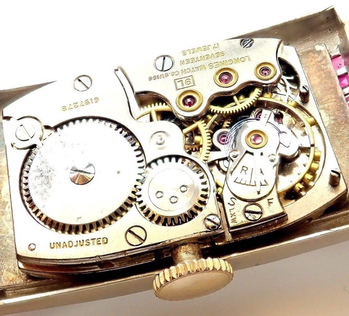 Longines Platinum Yellow Gold Diamond Ruby manual Wristwatch  2
