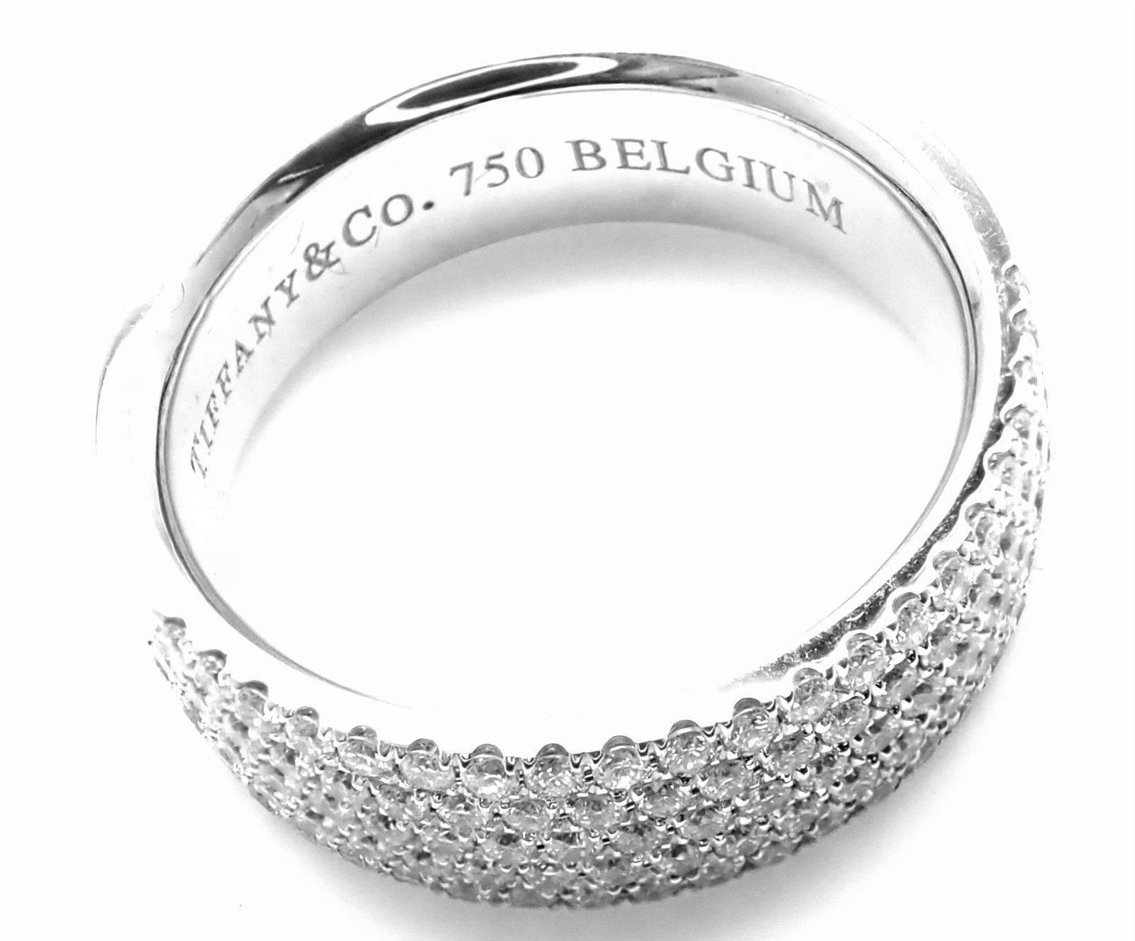 Women's or Men's Tiffany & Co. Metro Diamond Five-Row White Gold Band Ring