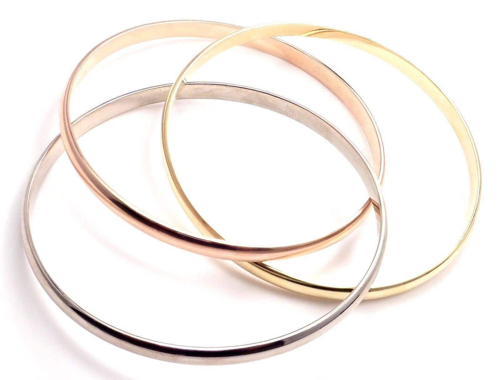 Cartier Trinity Rolling Tri-Colored Gold Bangle Bracelet 3
