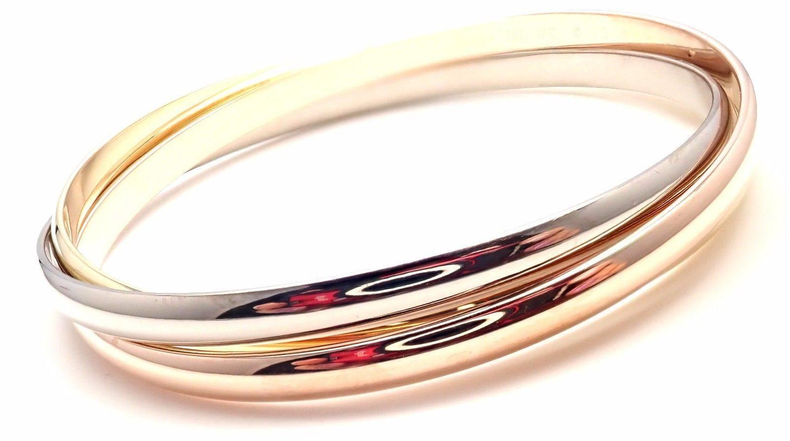 Cartier Trinity Rolling Tri-Colored Gold Bangle Bracelet 1