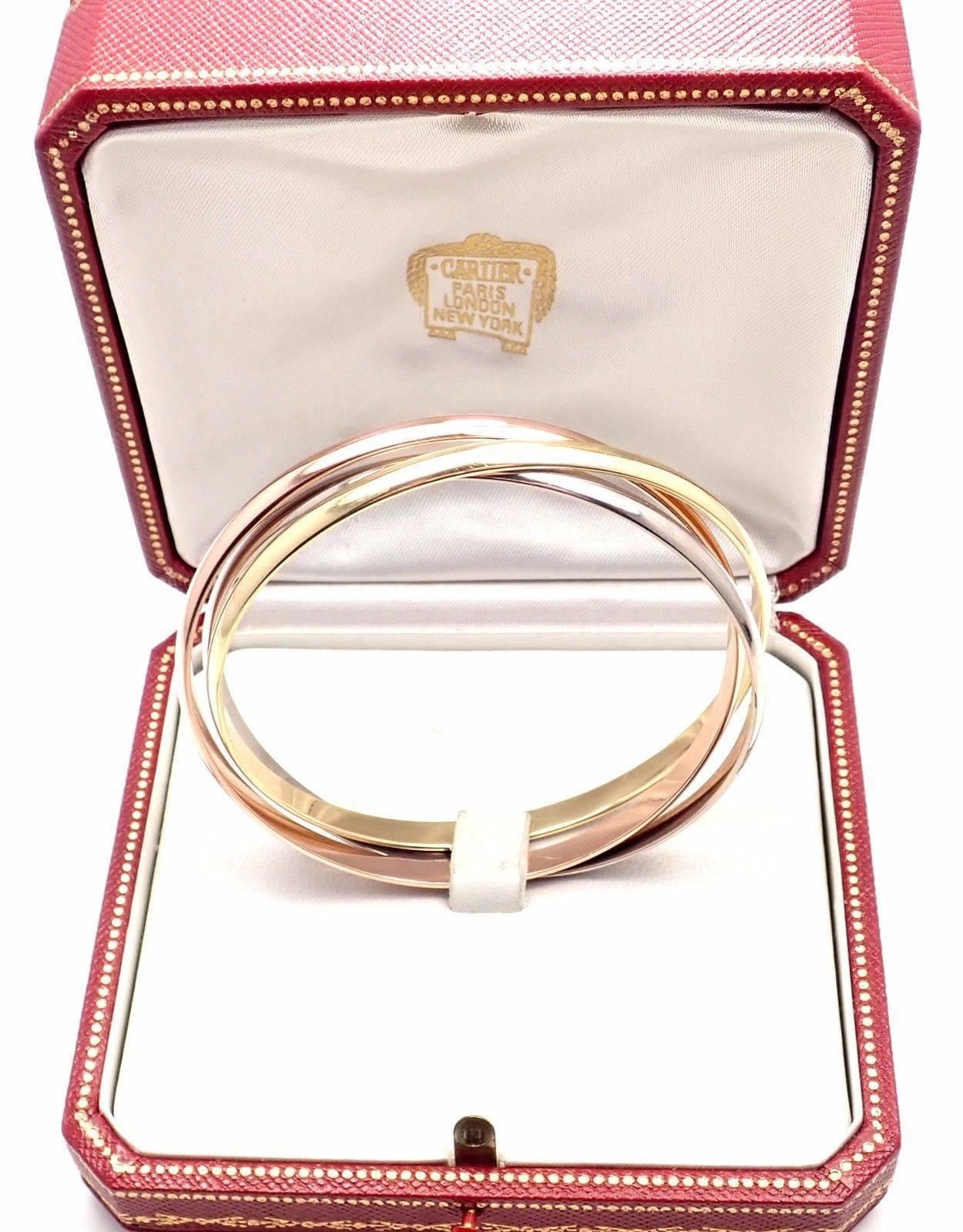 Cartier Trinity Rolling Tri-Colored Gold Bangle Bracelet 5