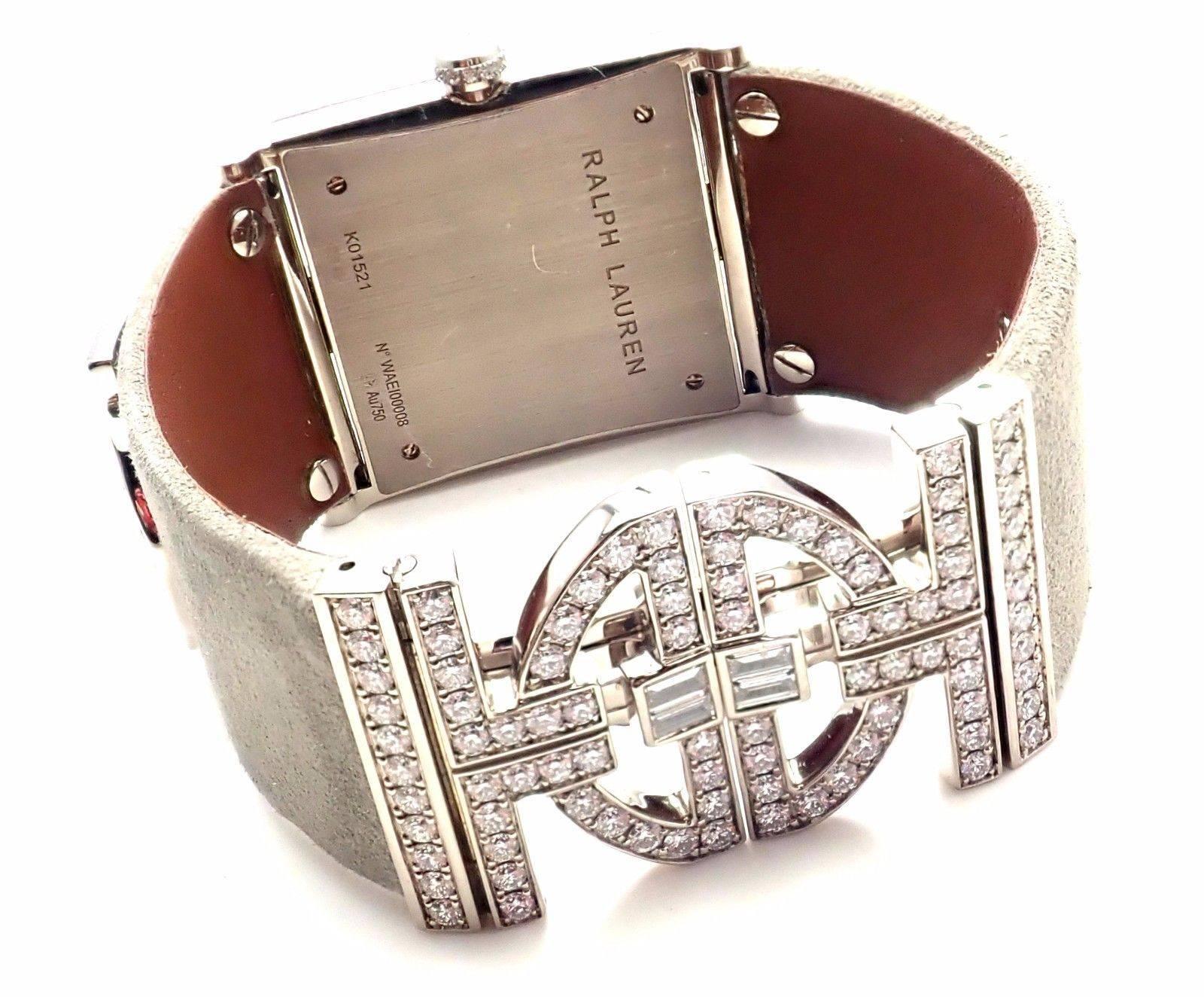 Ralph Lauren Ladies White Gold Diamond 867 Small manual Wristwatch 1