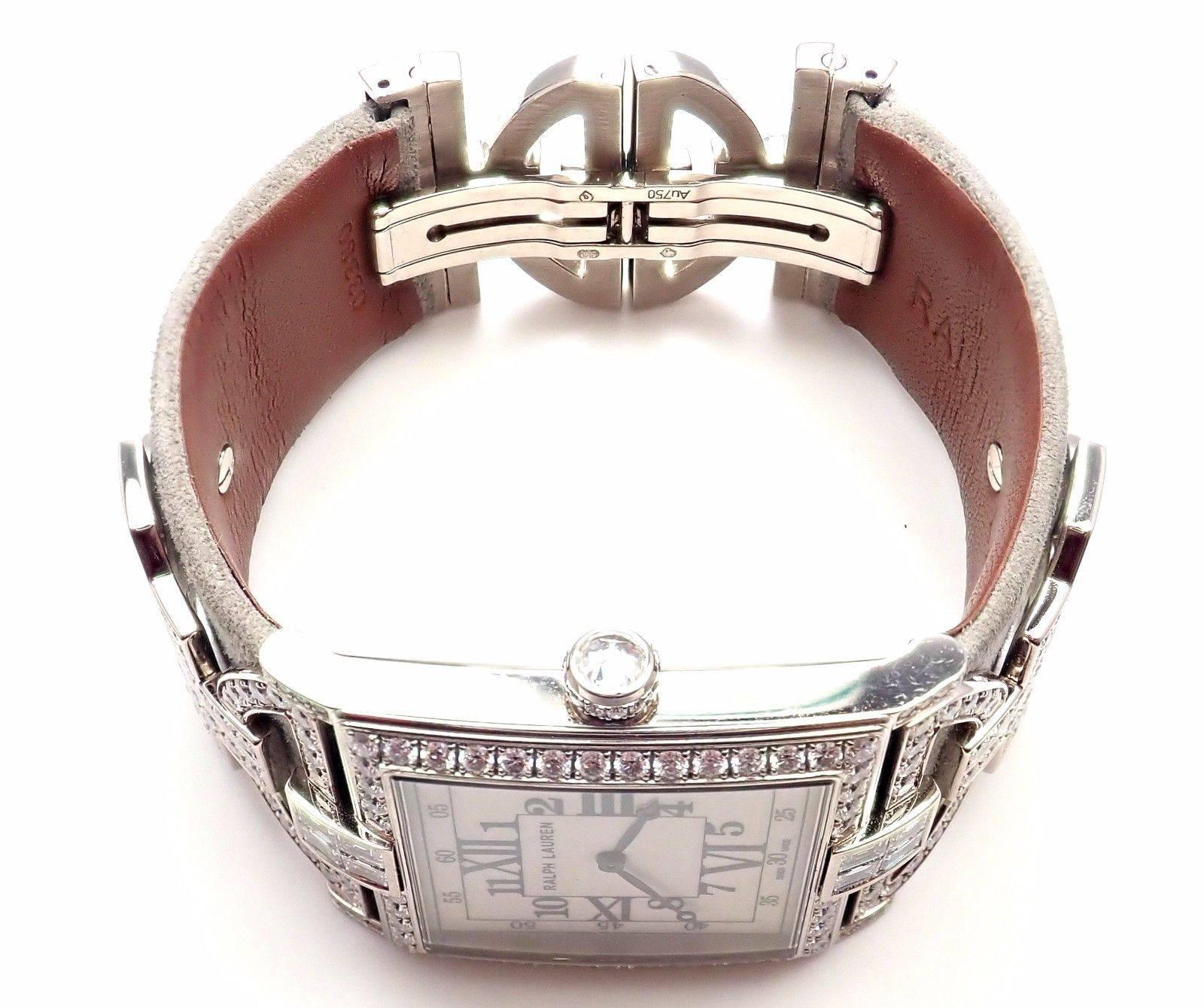 Ralph Lauren Ladies White Gold Diamond 867 Small manual Wristwatch 4