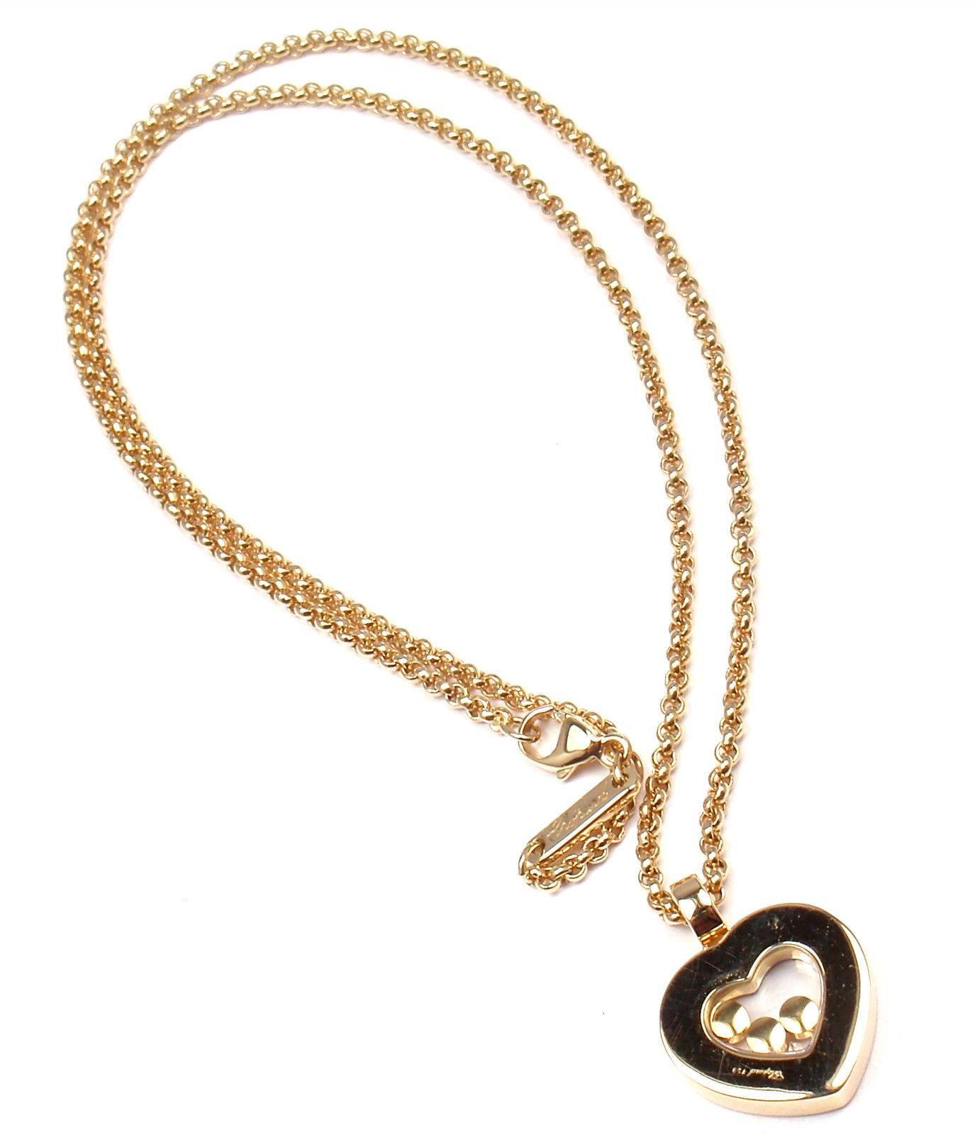 Chopard Diamond Happy Heart Yellow Gold Pendant Necklace 1