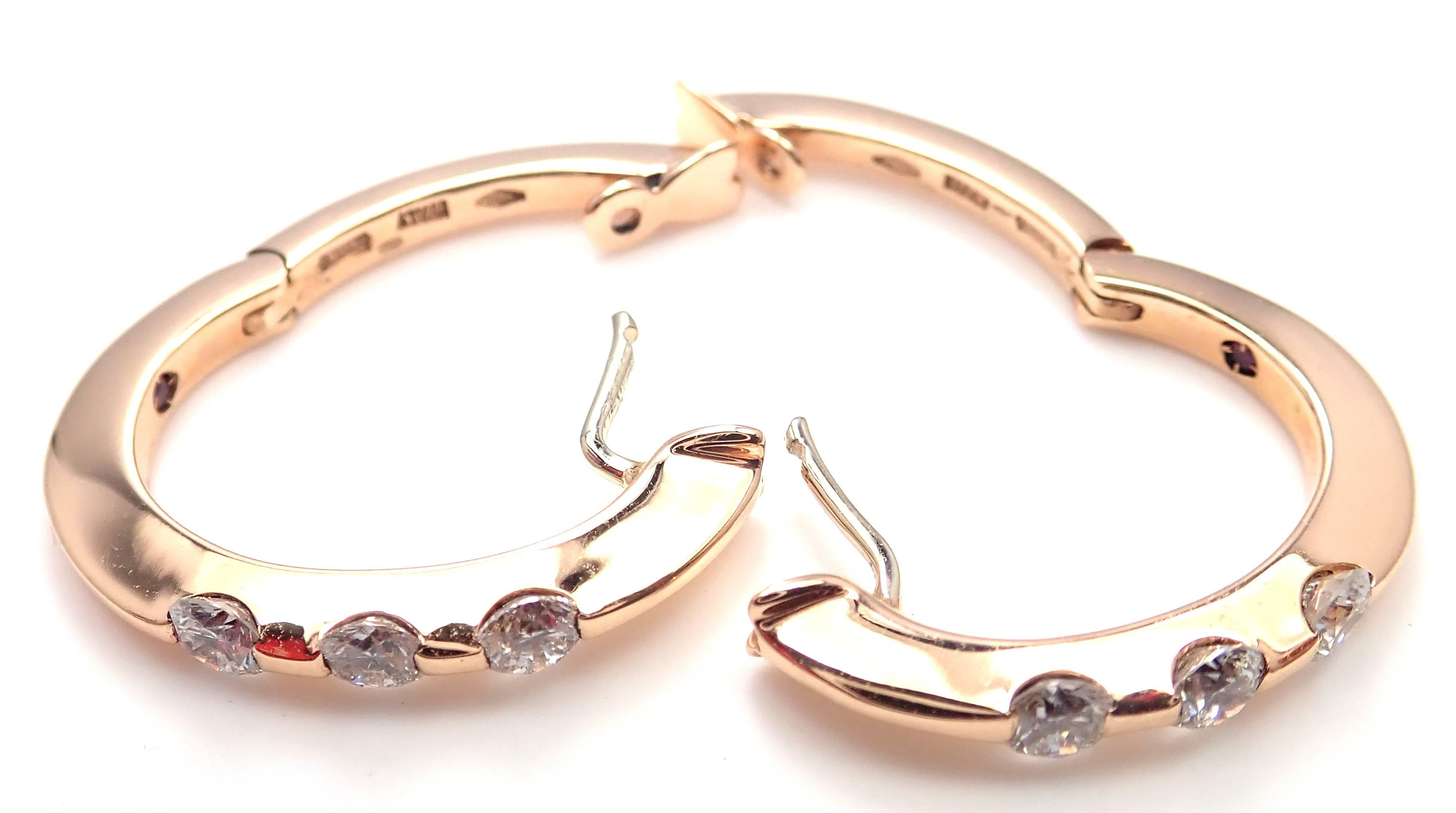 Roberto Coin Diamond Yellow Gold Hoop Earrings 5