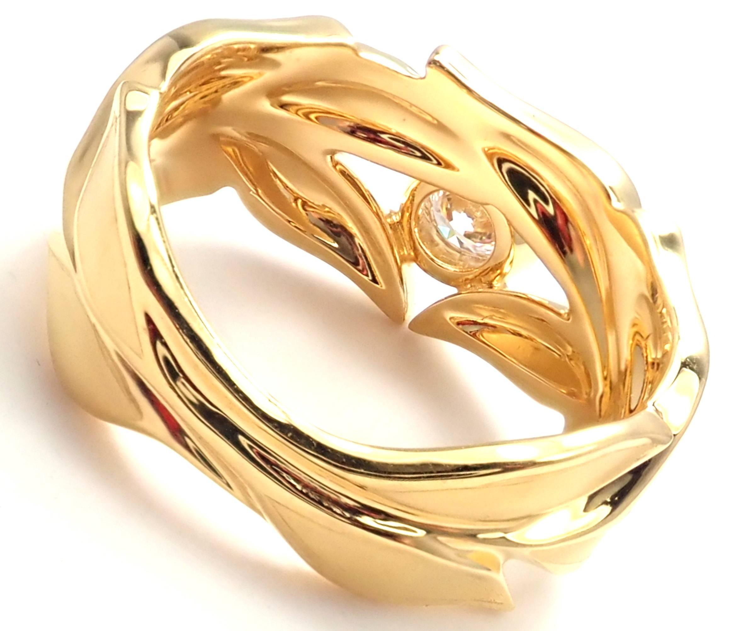 Carrera Y Carrera Mi Princes Greco Römischer Diamant Krone Gelbgold Band Ring im Zustand „Neu“ im Angebot in Holland, PA