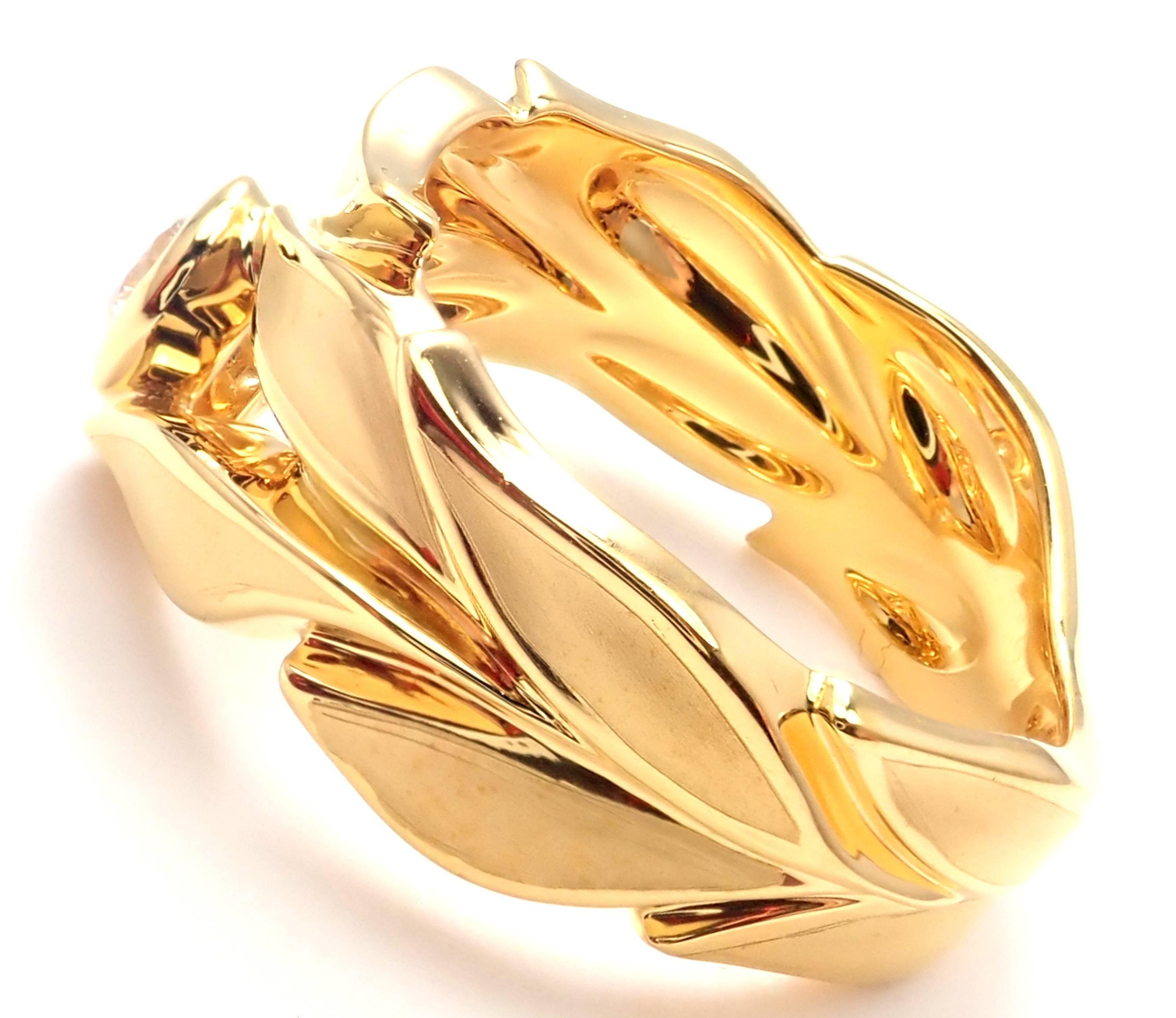 Carrera Y Carrera Mi Princes Greco Römischer Diamant Krone Gelbgold Band Ring für Damen oder Herren im Angebot