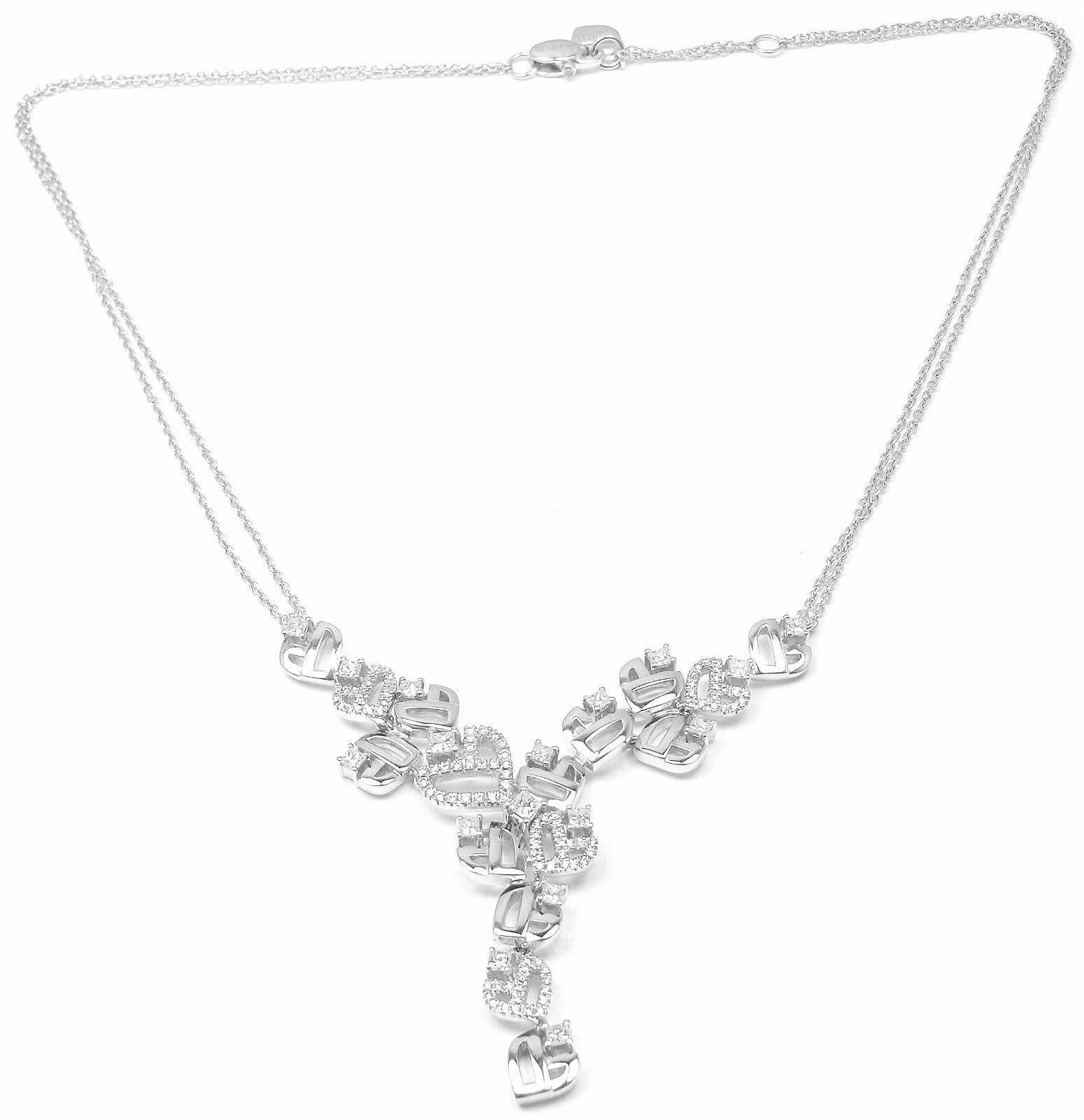 Damiani Diamond Drop White Gold Necklace For Sale