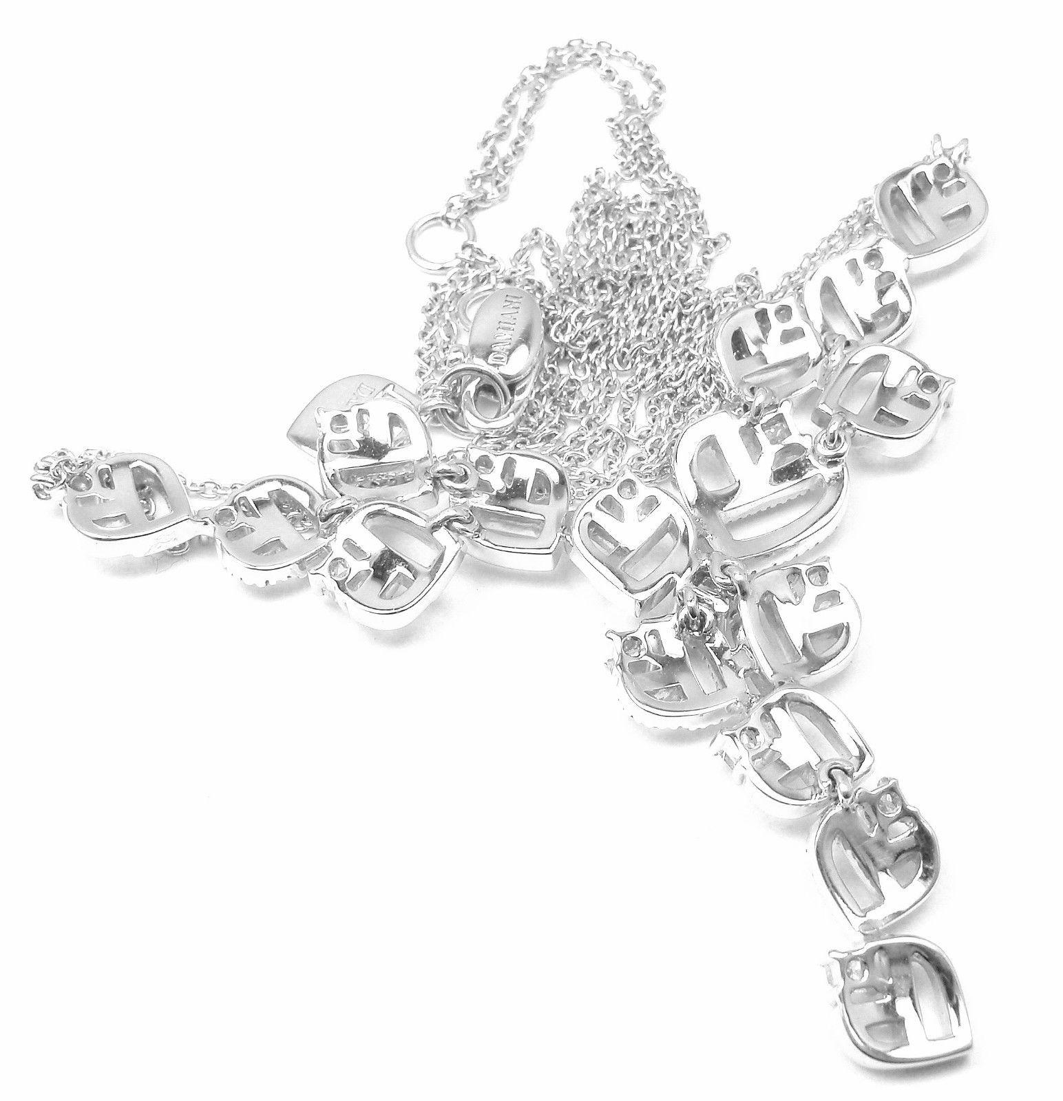 da uomo o donna Damiani - Collana con goccia di diamanti in oro bianco in vendita