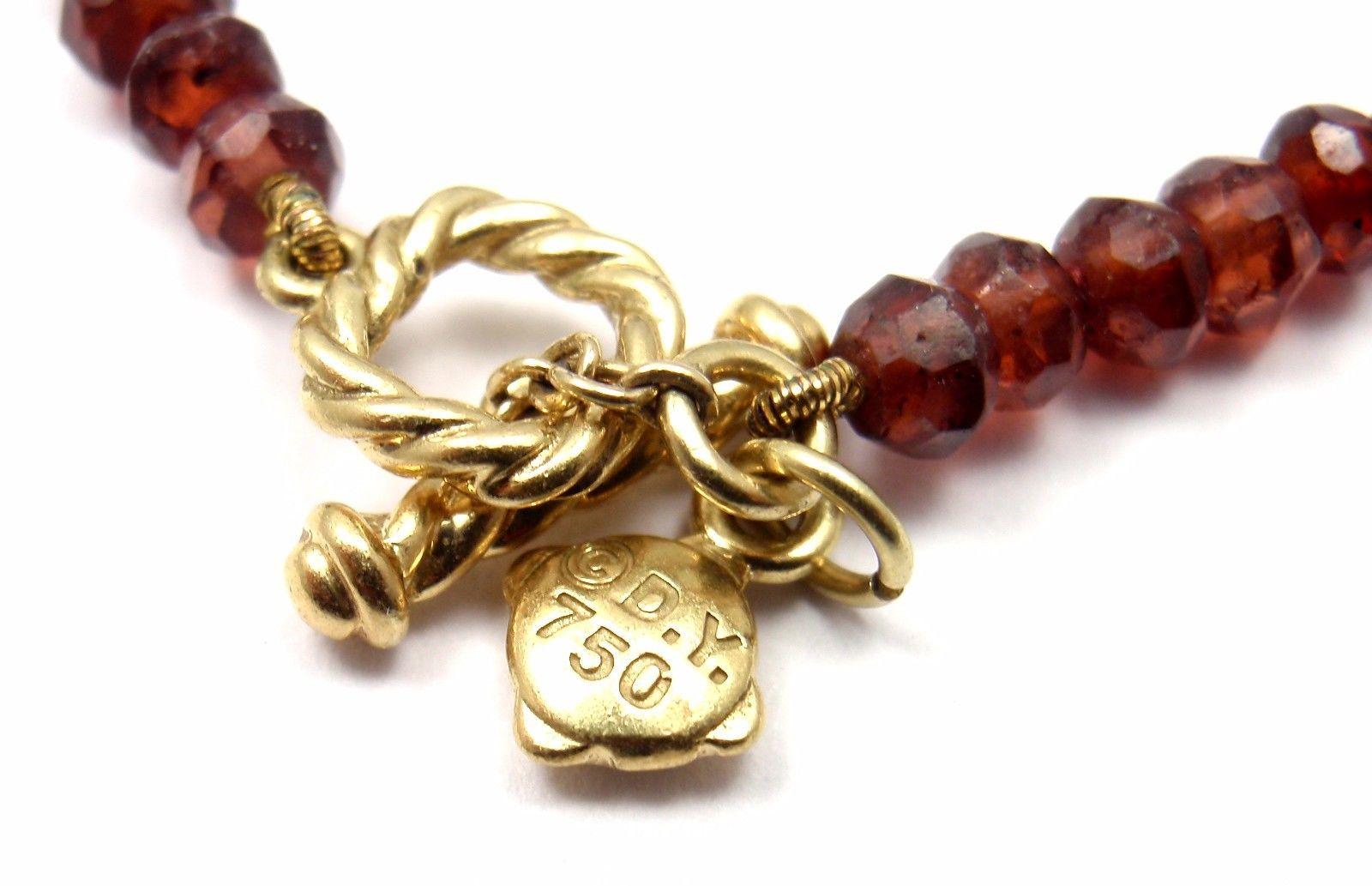 David Yurman Garnet Rondelle Pearl Diamond Yellow Gold and Silver Necklace 2