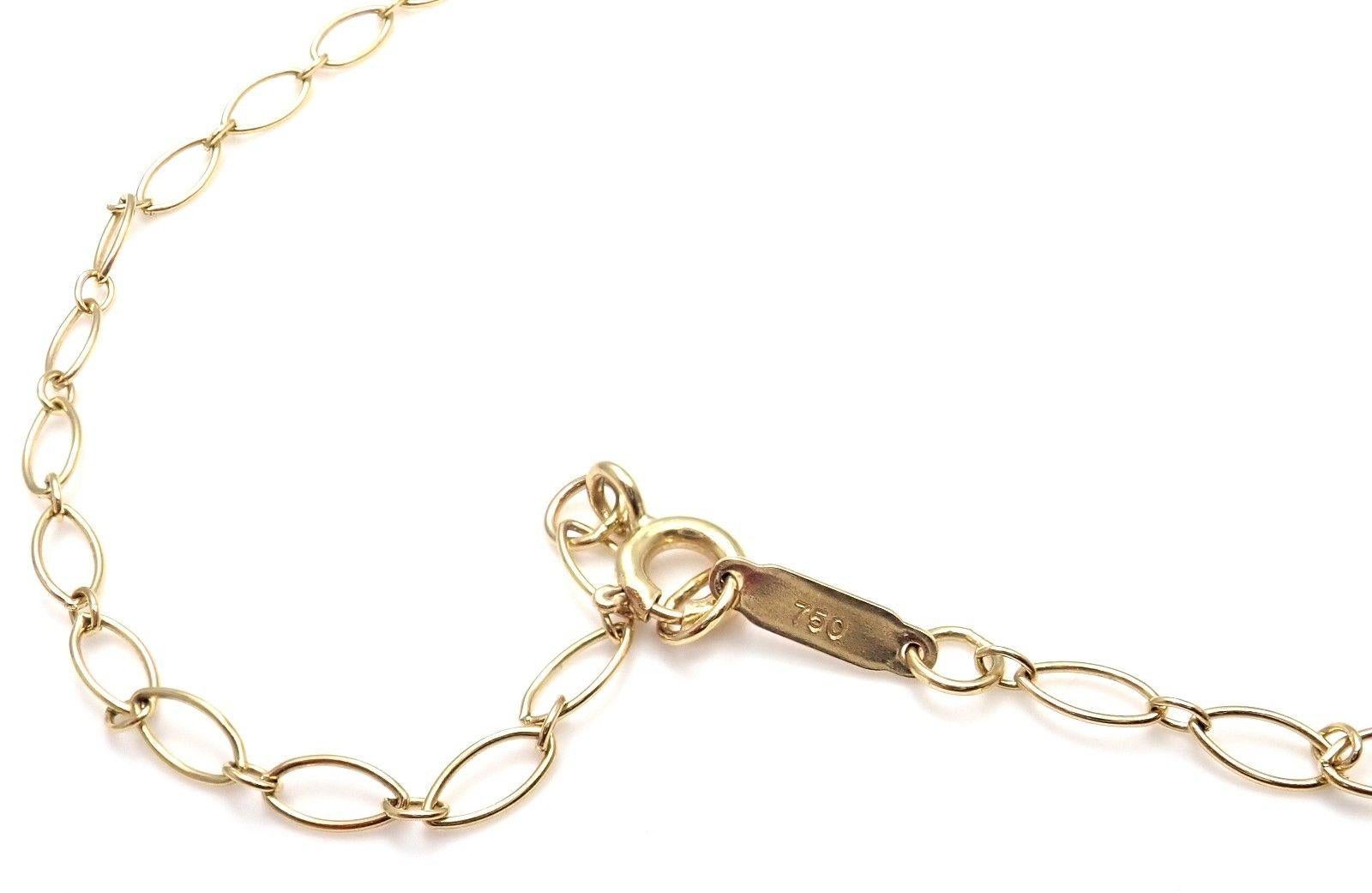 Tiffany & Co. Trefoil Schlüsselanhänger Oval Gliederkette Gelbgold Halskette 4