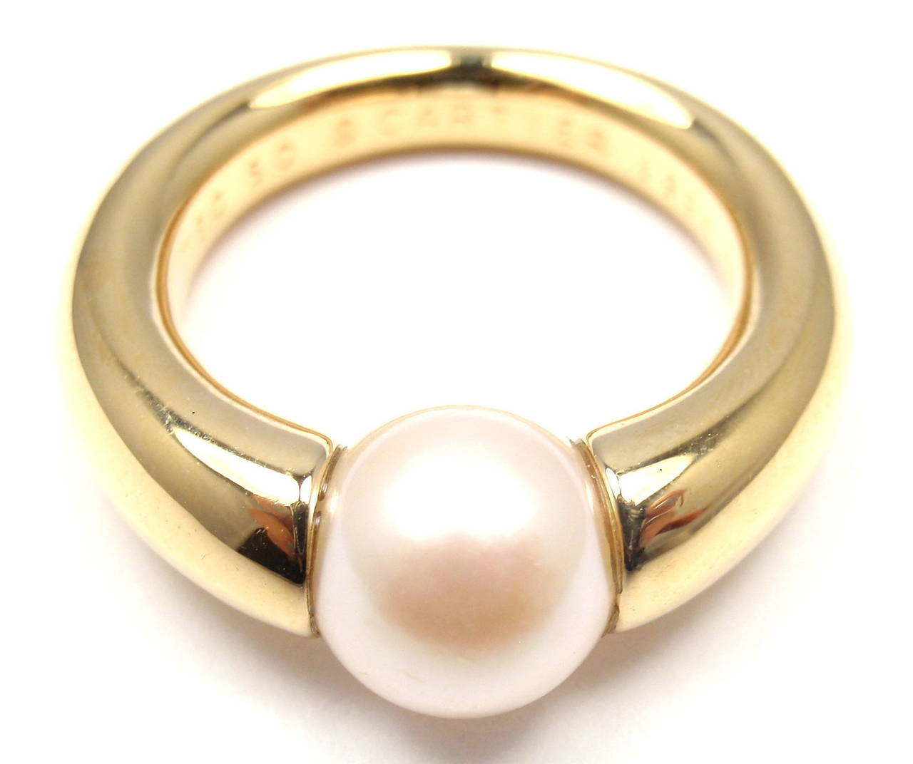 Cartier Pearl Yellow Gold Band Ring 1