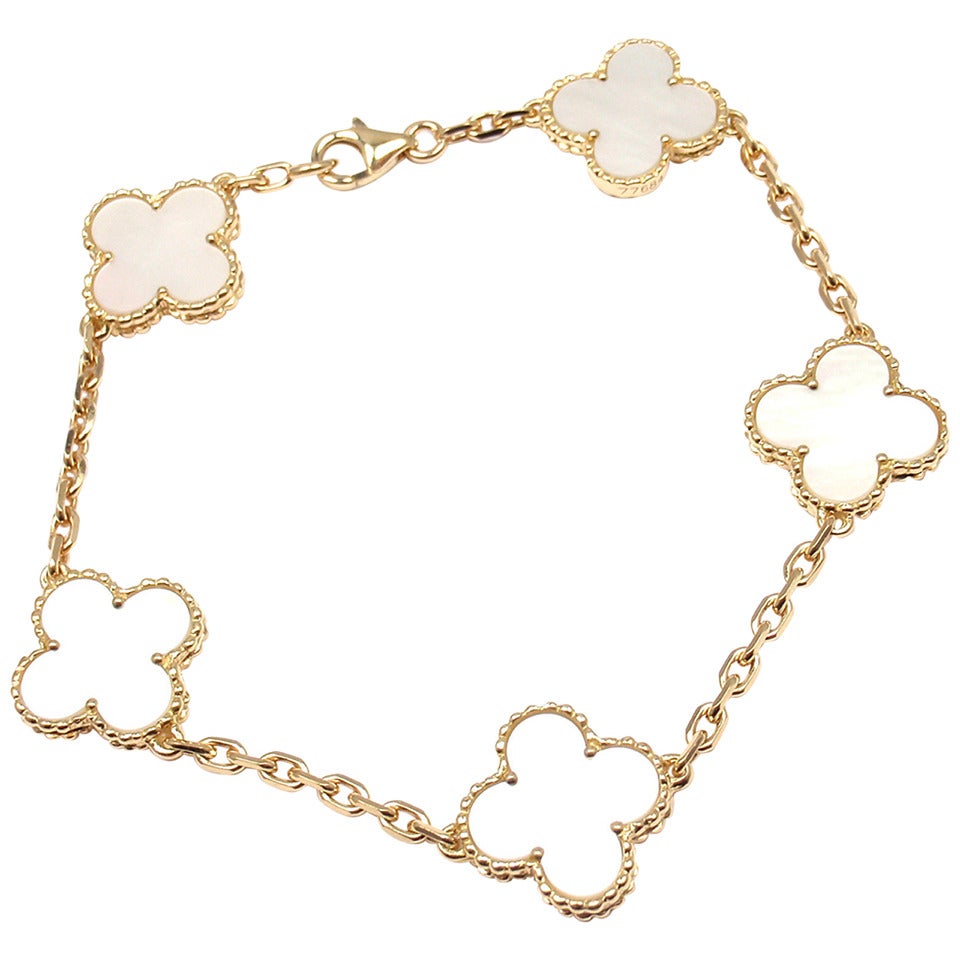 Van Cleef & Arpels Alhambra Mother of Pearl Gold Bracelet
