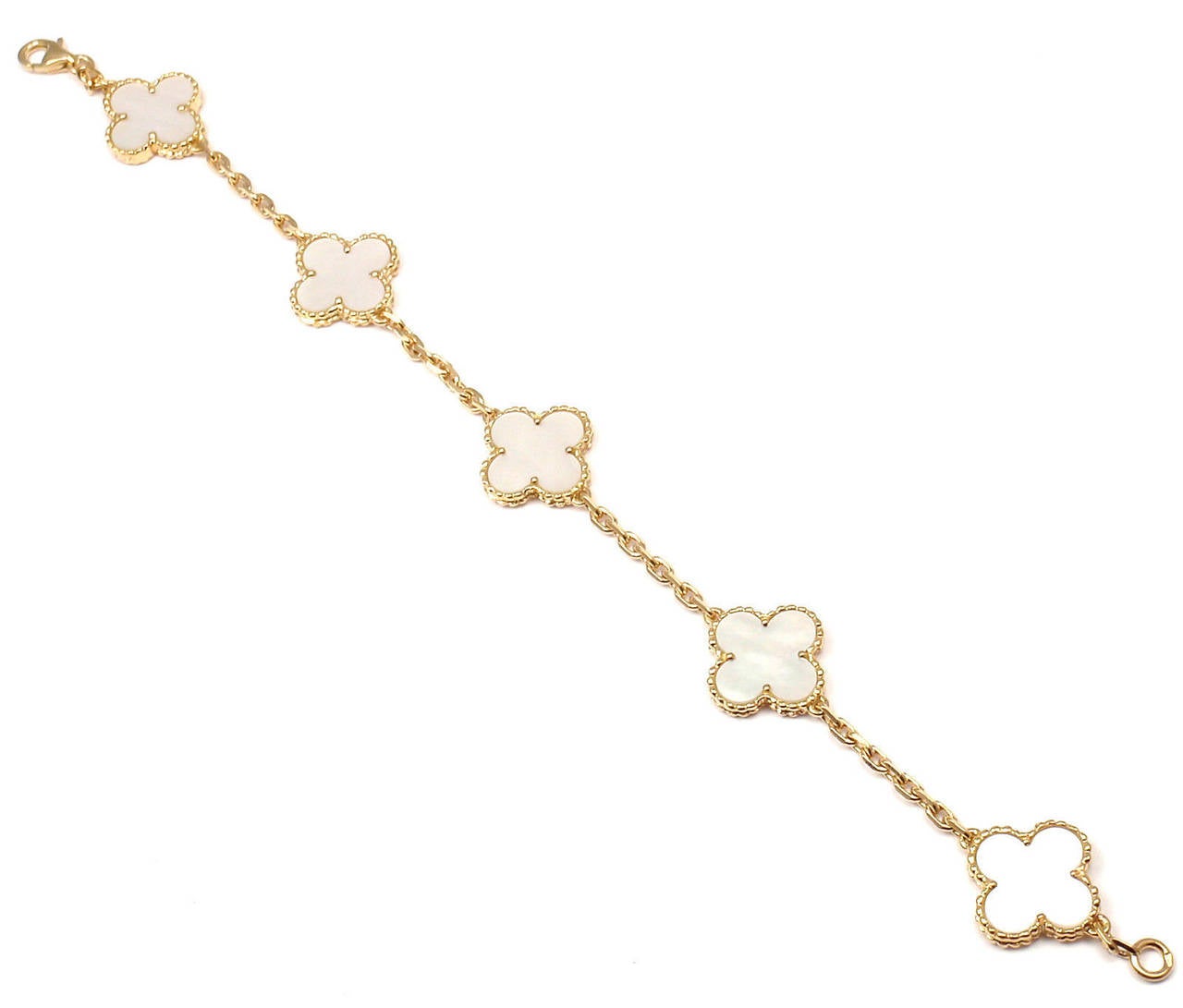 Van Cleef & Arpels Alhambra Mother of Pearl Gold Bracelet 3