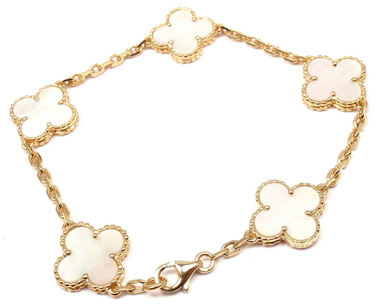 Van Cleef & Arpels Alhambra Mother of Pearl Gold Bracelet 2