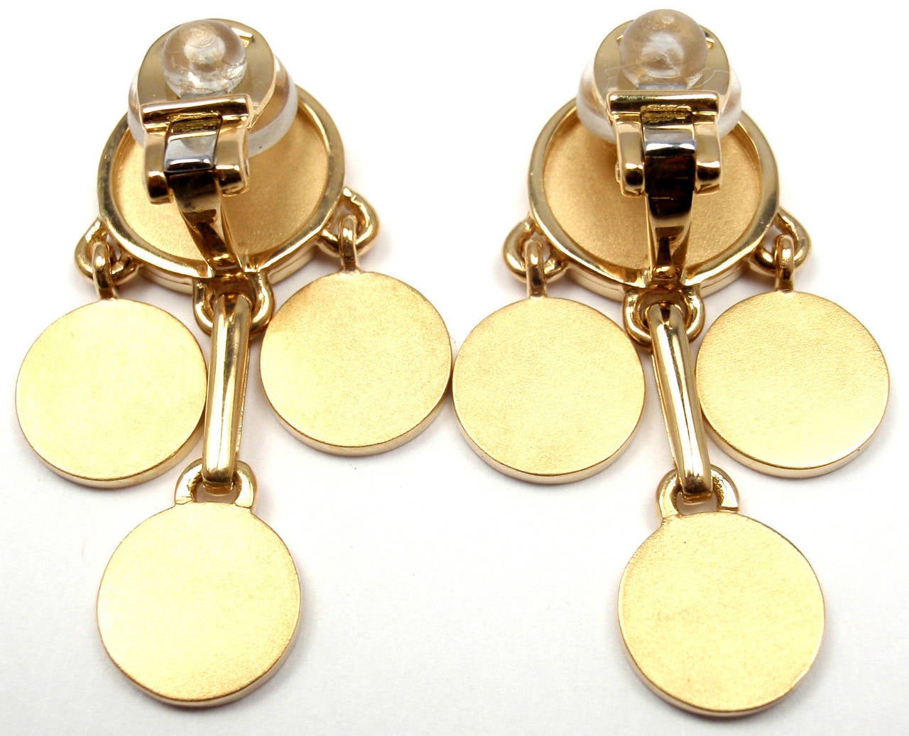 Bulgari Multi Stone Drop Hanging Yellow Gold Earrings 1