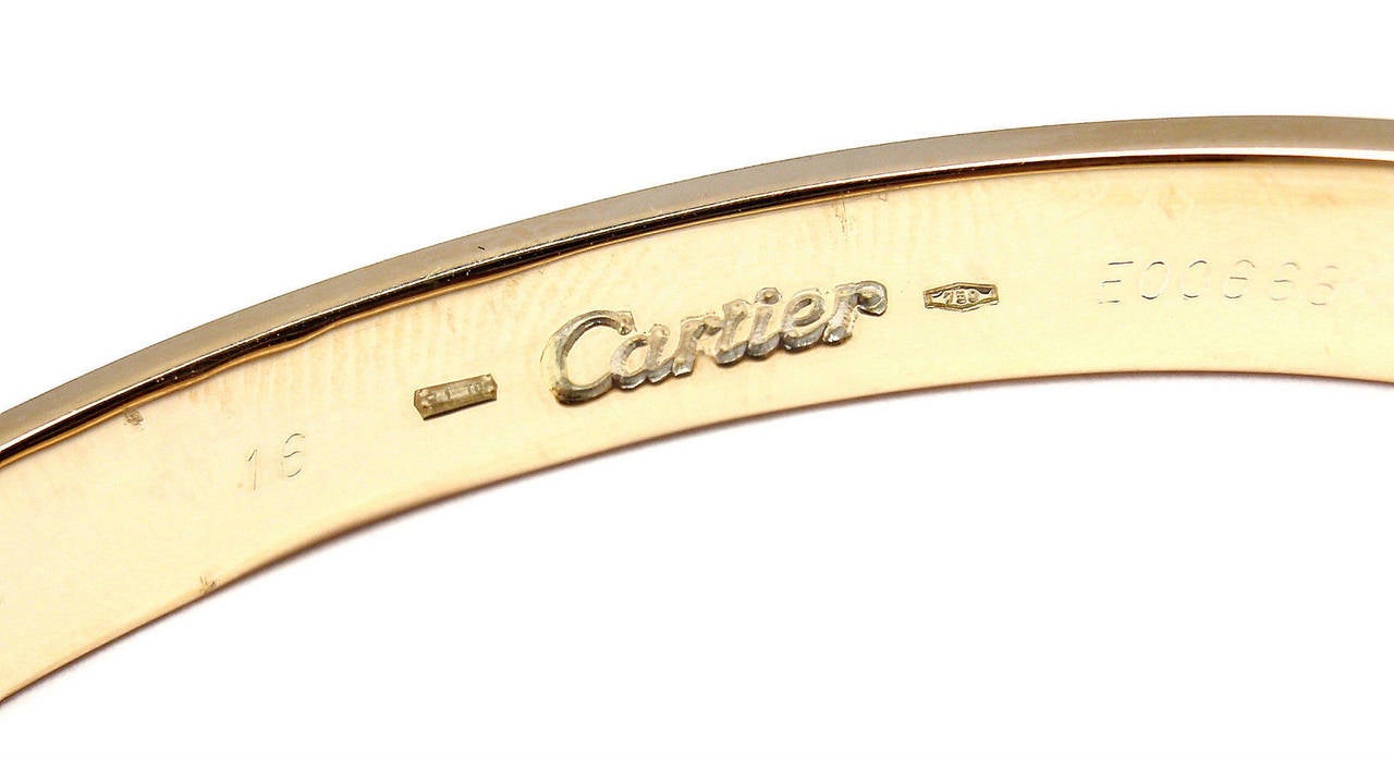 Cartier Gold Love Bangle Bracelet In New Condition In Holland, PA