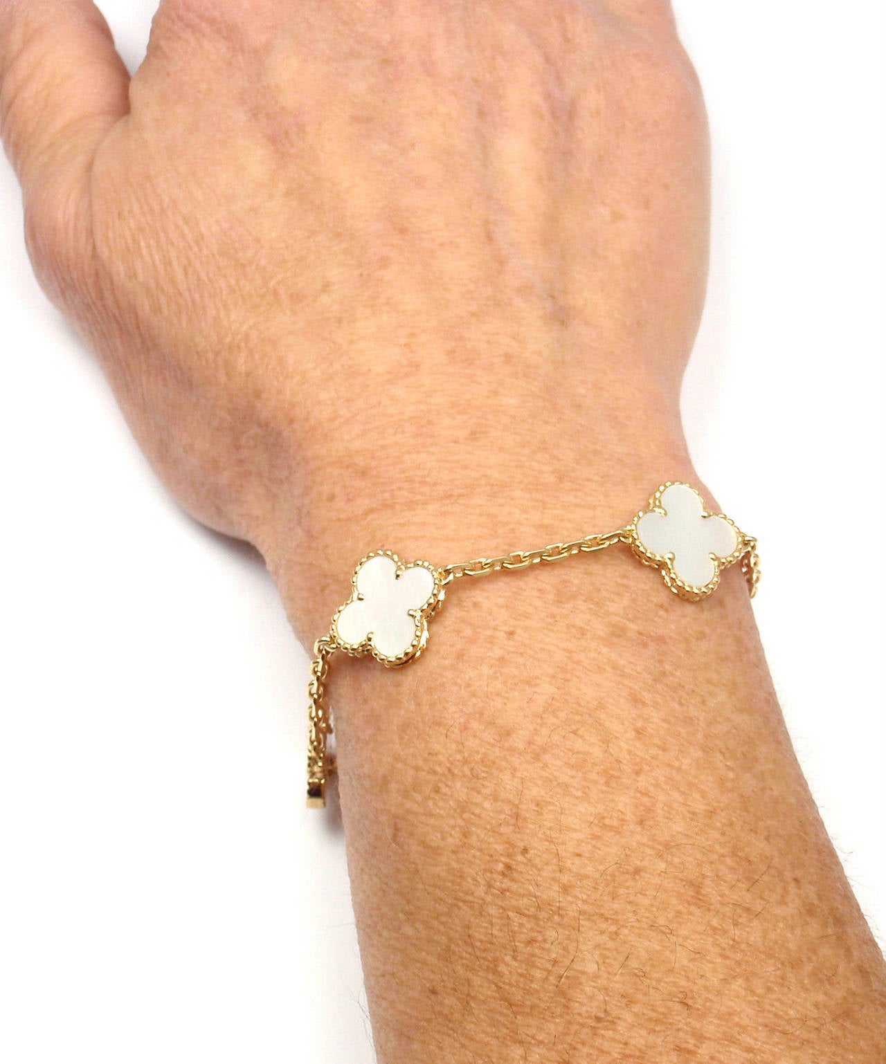 Van Cleef & Arpels Alhambra Mother of Pearl Gold Bracelet 4