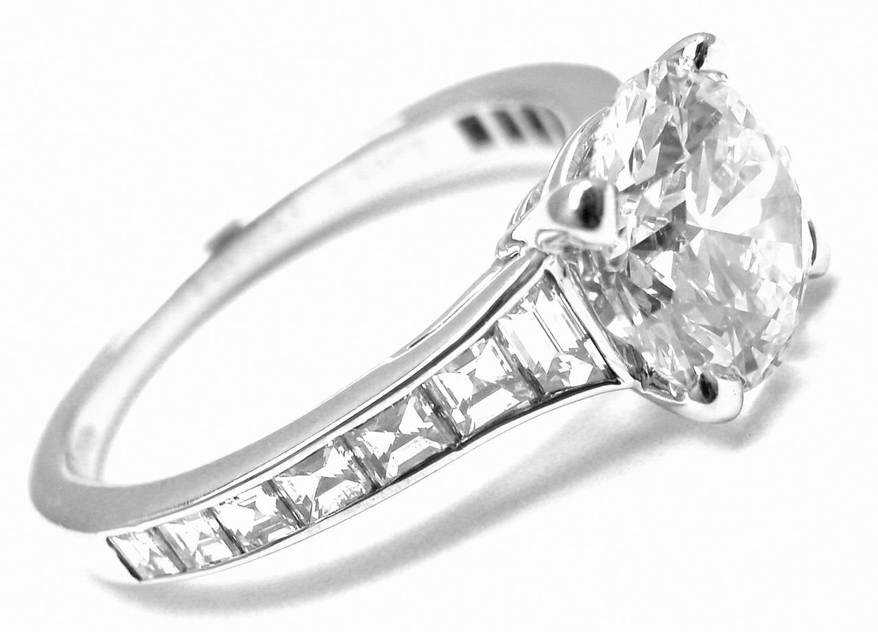 Women's Tiffany & Co. 1.60 Carat VVS2 D Color Diamond Solitaire Platinum Engagement Ring