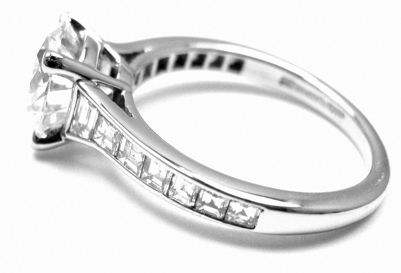 Tiffany & Co. 1.60 Carat VVS2 D Color Diamond Solitaire Platinum Engagement Ring 2