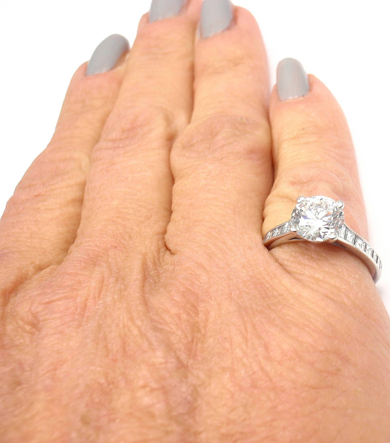 Tiffany & Co. 1.60 Carat VVS2 D Color Diamond Solitaire Platinum Engagement Ring 6