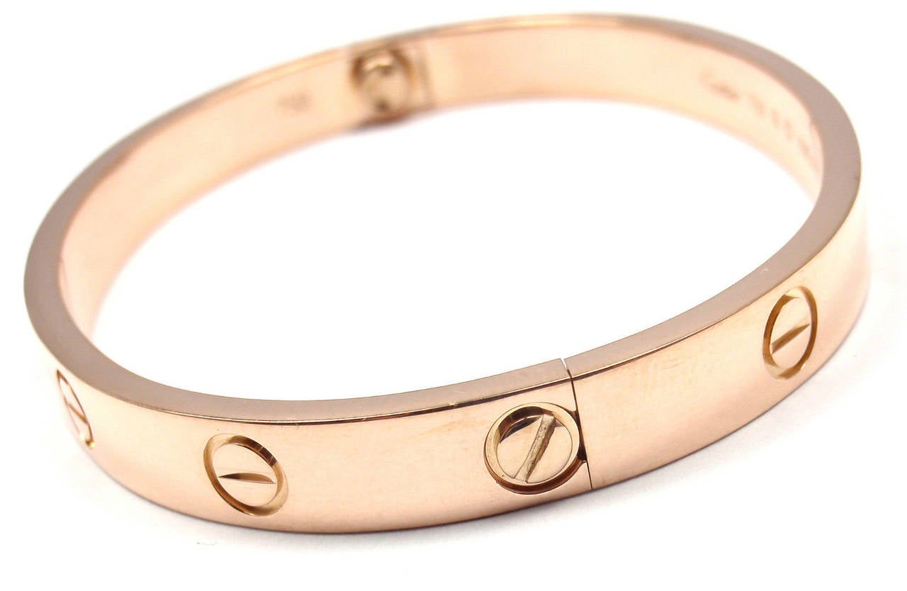 Cartier Love Rose Gold Bangle Bracelet In New Condition In Holland, PA