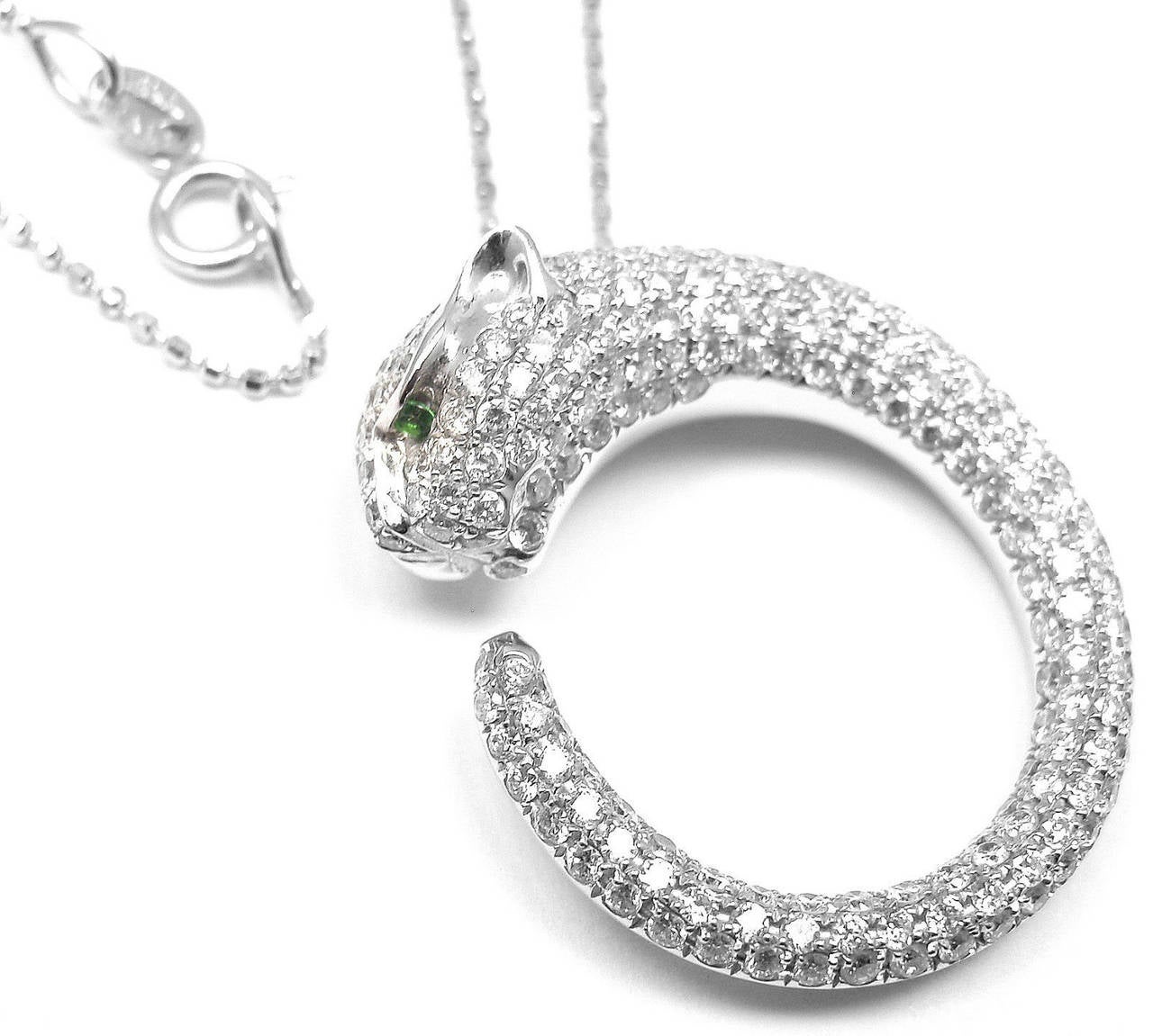 Anita Ko Tsavorite Diamond Gold Panther Necklace 3