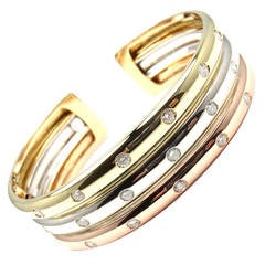 Van Cleef & Arpels Diamond Multi Color Gold Bangle Bracelet