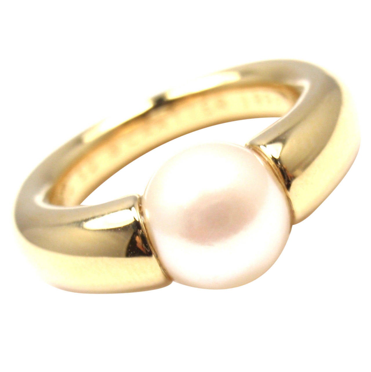 Cartier Pearl Yellow Gold Band Ring