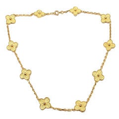 Van Cleef & Arpels Vintage Alhambra Ten Motif Gold Necklace