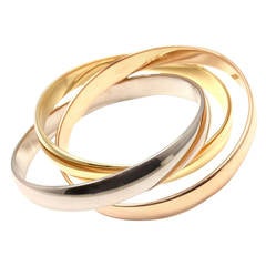 Cartier Trinity Rolling Large Model Tri-Colored Gold Bangle Bracelet