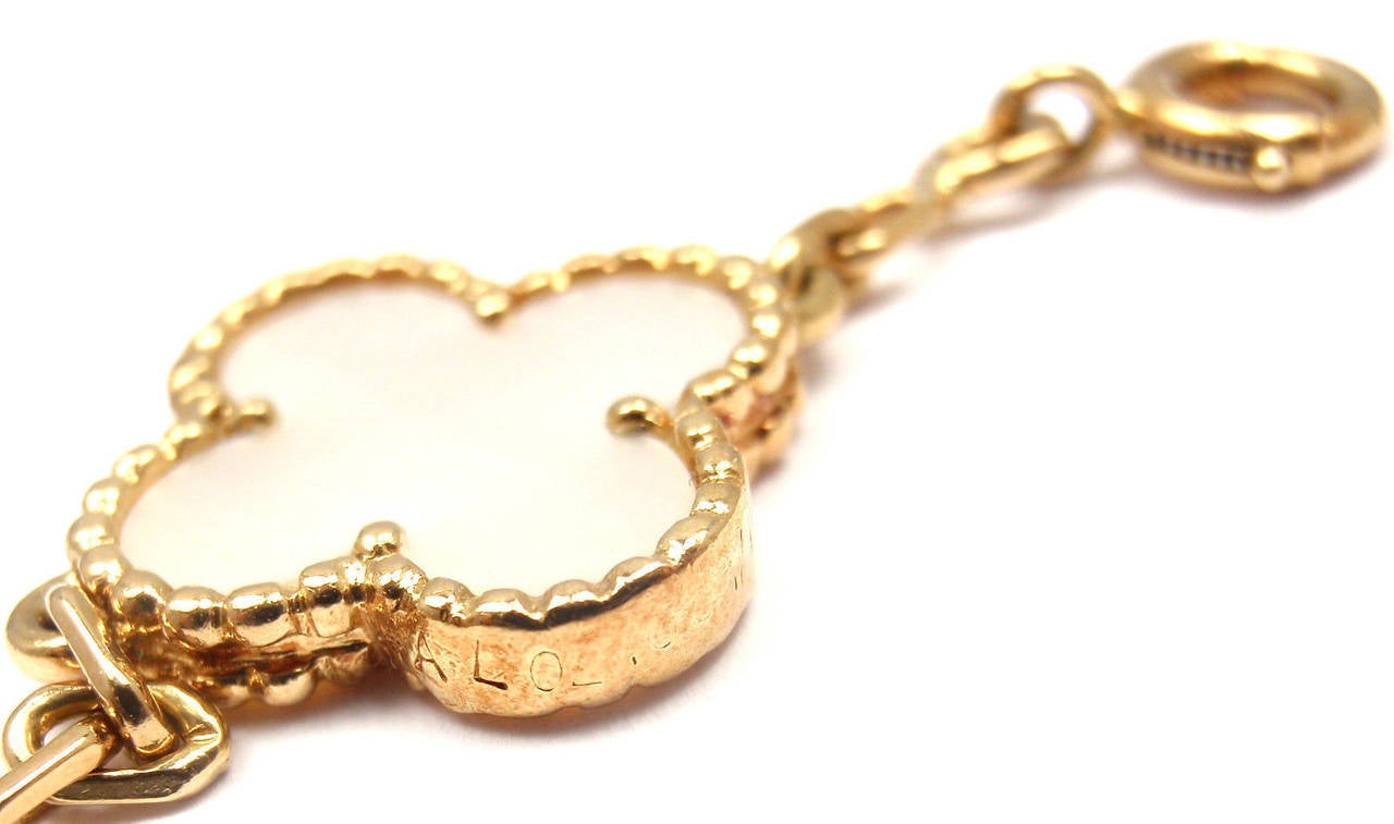 Van Cleef & Arpels Alhambra Mother of Pearl Gold Bracelet 2