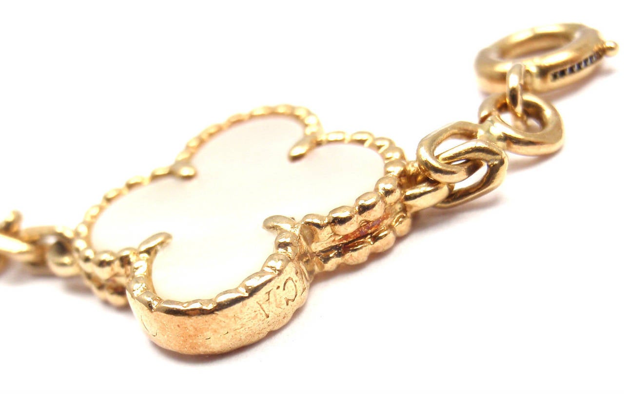 Van Cleef & Arpels Alhambra Mother of Pearl Gold Bracelet 1