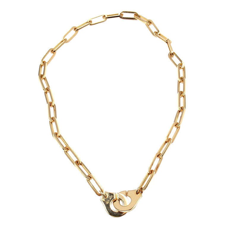 Dinh Van Menottes Handcuffs Link Yellow Gold Necklace