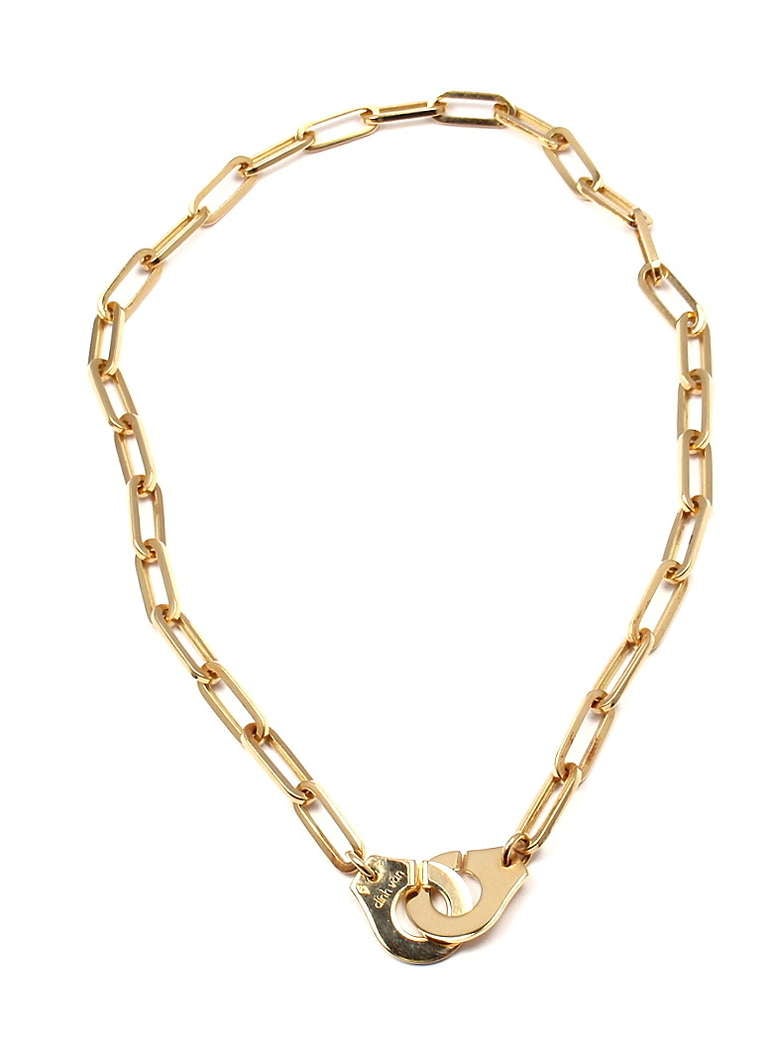 18k Yellow Gold Menottes Handcuffs Link Chain Necklace by Dinh Van. 

This necklace comes with original Dinh Van box.

Details: 
Length: 16
